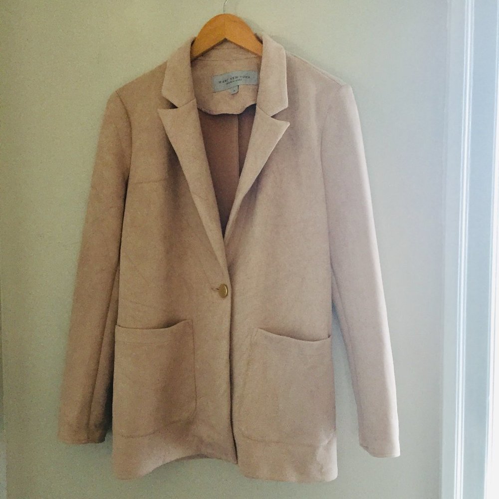 Andrew Marc Blush One Button Blazer Size Medium